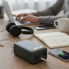 Powerway Tx80 80.000mah Kablolu Dijital Göstergeli Gerçek Fener Işıklı Kamp Siyah Powerbank