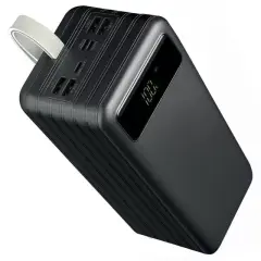 Powerway Tx80 80.000mah Kablolu Dijital Göstergeli Gerçek Fener Işıklı Kamp Siyah Powerbank