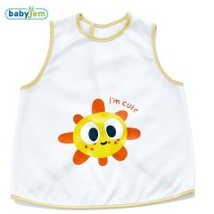 Babyjem Yeni Poli Muşamba Önlük Beyaz/Sarı Biye