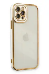 Newface İphone 12 Pro Kılıf Liva Lens Silikon - Beyaz