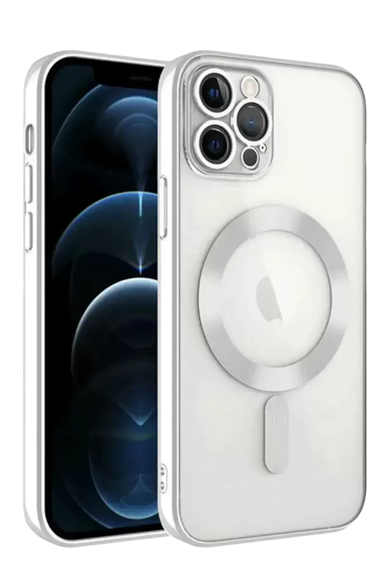 Newface İphone 13 Pro Kılıf Kross Magneticsafe Kapak - Gümüş