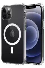 Newface Apple İphone 12 Kılıf Magneticsafe Şeffaf Silikon - Şeffaf