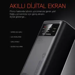 Powerway Pd50 50.000mah 22.5w Süper Hızlı Şarjlı Powerbank