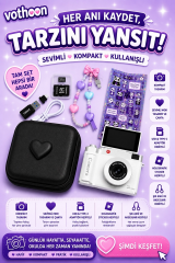 4k Çantalı Dijital Retro Video Kamera 48mp 16x Zoom Işıklı (32gb) Kart Dijital Fotoğraf Makinesi Beyaz