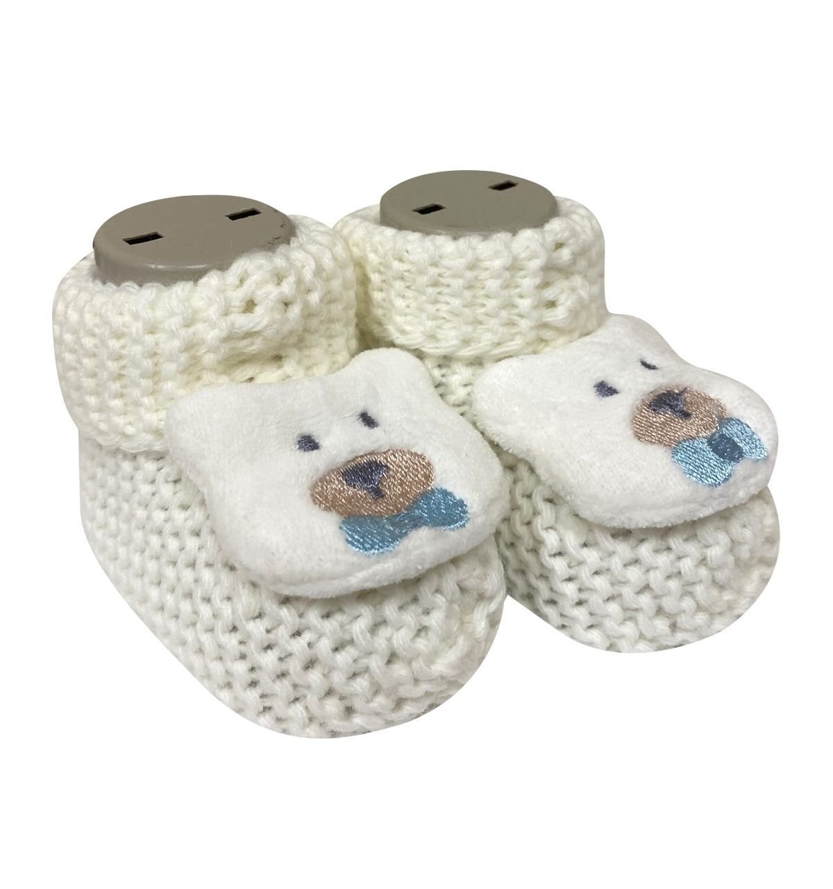 AyBaby AY612 Bebek Triko Patik - Beyaz Mavi