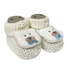 AyBaby AY612 Bebek Triko Patik - Beyaz Mavi