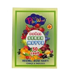 Onyıl Oyuncak 50 Parça Eğitici Resimli Kartlar Sebze Meyveler ONY-05