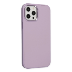 İphone 12 Pro Max Kılıf Asya Deri Silikon - Lila