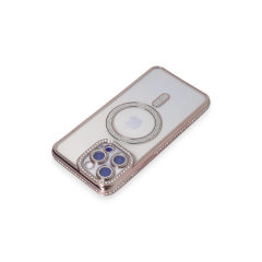 İphone 15 Pro Max Kılıf Joke Simli Magneticsafe Kılıf - Pembe
