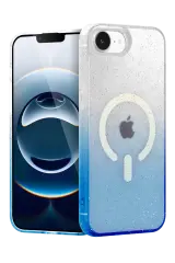 Newface Apple İphone 16e Pummel Shiny Magsafe Kapak - Mavi