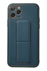 Newface İphone 11 Pro Kılıf Coco Deri Standlı Kapak - Mavi