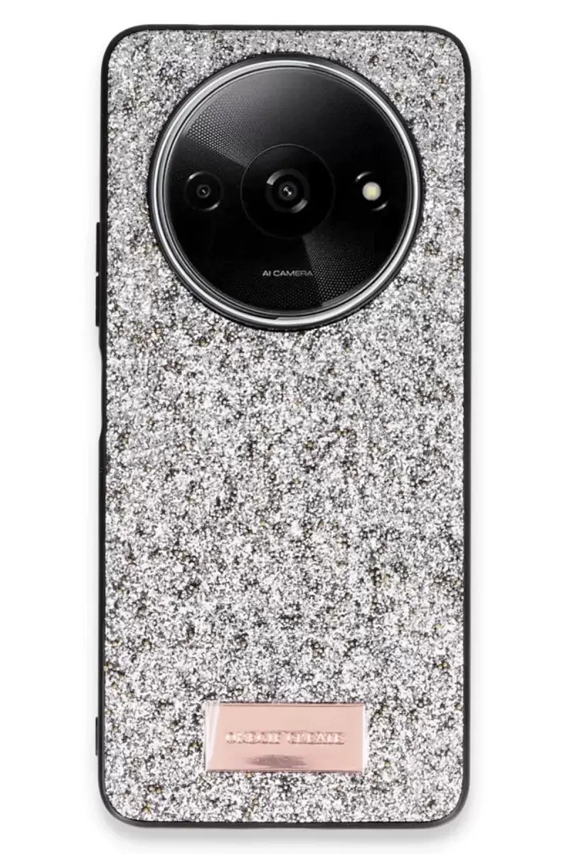 Onegif Xiaomi Redmi A3 4g Bright Simli Kapak - Gümüş