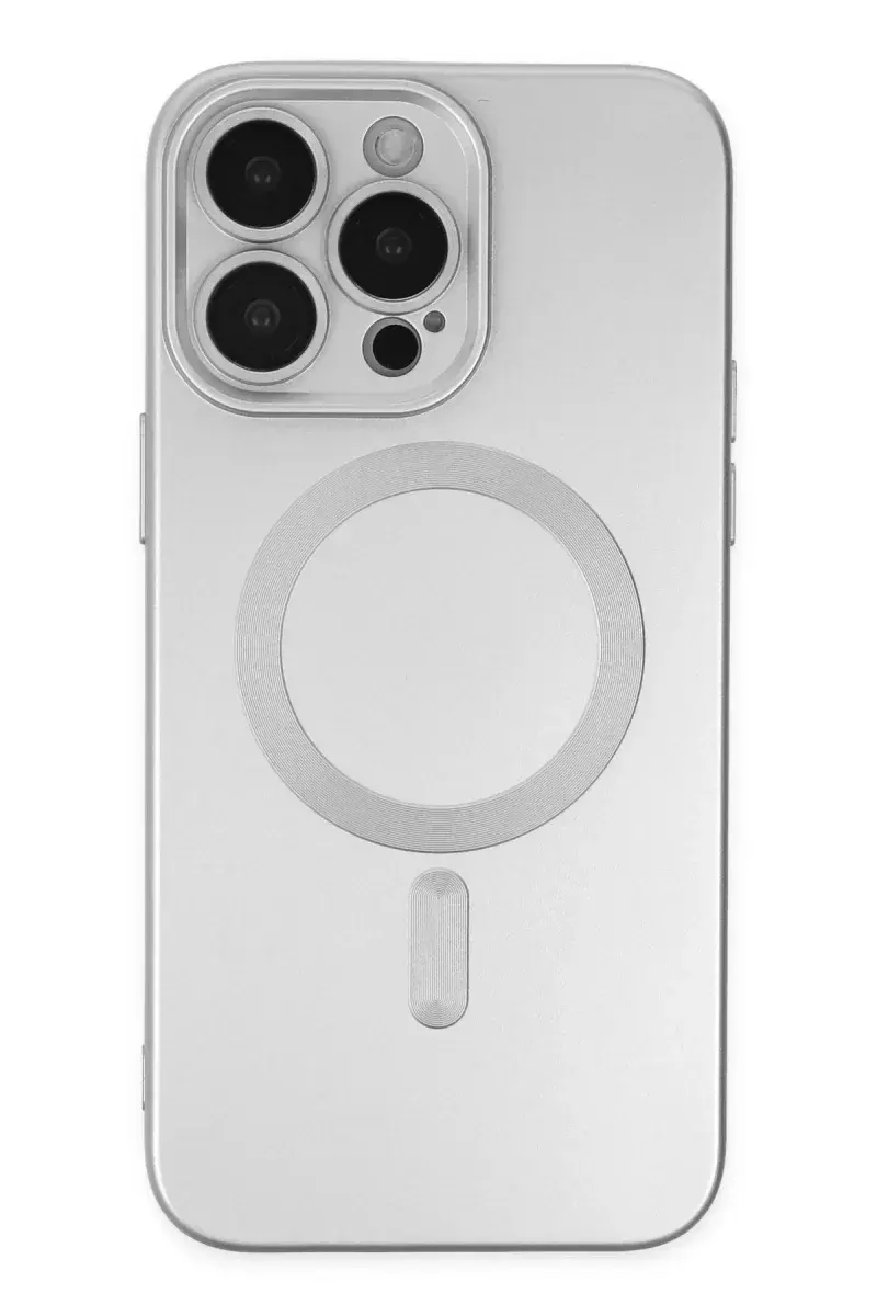Newface İphone 13 Pro Max Kılıf Moshi Lens Magneticsafe Silikon - Gümüş