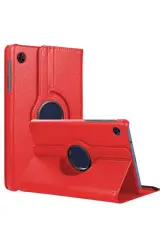 Newface Samsung Galaxy Tab A11 360 Tablet Deri Kılıf - Kırmızı