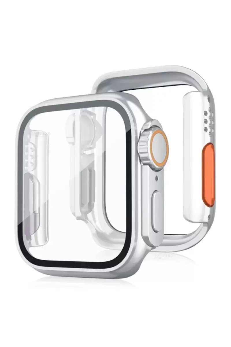 Newface Apple Watch 44mm Watch 49mm Kasa Dönüştürücü Ve Ekran Koruyucu - Gümüş