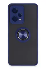 Newface Xiaomi Poco X5 Pro 5g Kılıf Montreal Yüzüklü Silikon Kapak - Lacivert