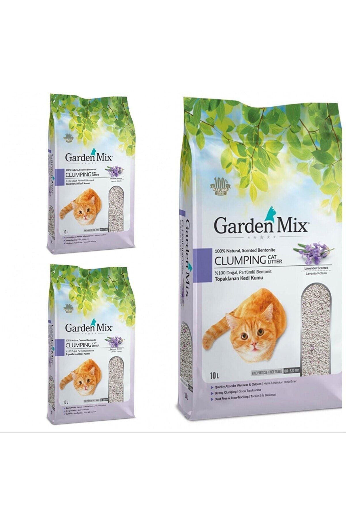Gardenmix Lavanta Kokulu Bentonit Kedi Kumu 10 Lt 3 Adet