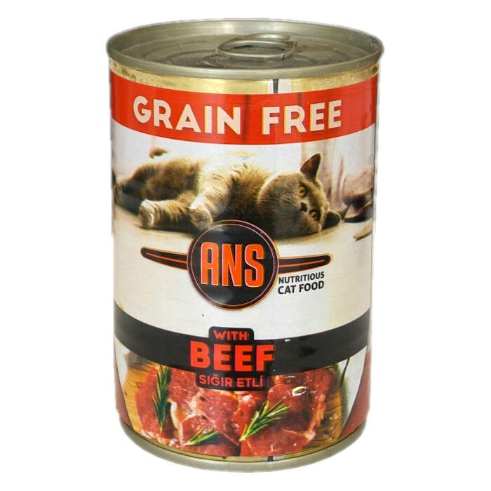 Ans Tahılsız Parça Sığır Etli Kedi Konserve Mama 415 gr