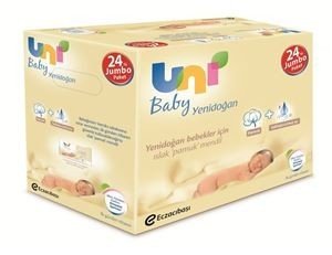 Uni Baby Yenidoğan Islak Pamuk Mendil 24'lü Fırsat Paketi / 960 Yaprak