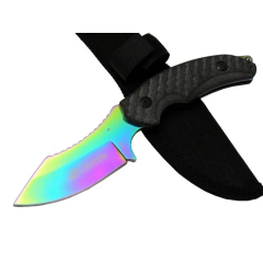 Columbia 156a Renkli Gökkuşağı Kamp Çakı Bıçağı 19 Cm - Kılıflı