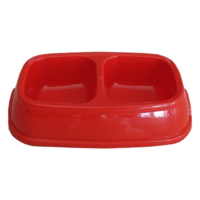 Markapet İkili Plastik Mama ve Su Kabı 200 + 200 ml Kırmızı
