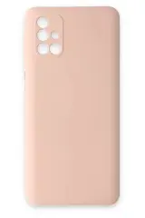 Newface Samsung Galaxy M31s Kılıf Nano İçi Kadife Silikon - Pudra