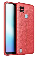 Newface Realme C25 Kılıf Auto Focus Kapak - Kırmızı