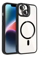 Joko Apple İphone 15 Plus Remim Lensli Magsafe Standlı Kapak - Siyah