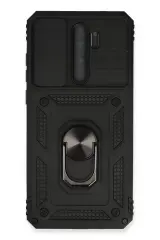 Newface Xiaomi Redmi Note 8 Pro Kılıf Pars Lens Yüzüklü Silikon - Siyah