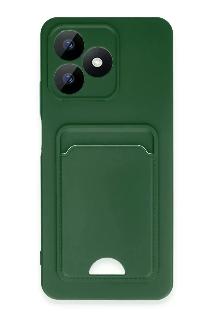 Newface Realme Note 50 4g Kılıf Kelvin Kartvizitli Silikon - Koyu Yeşil
