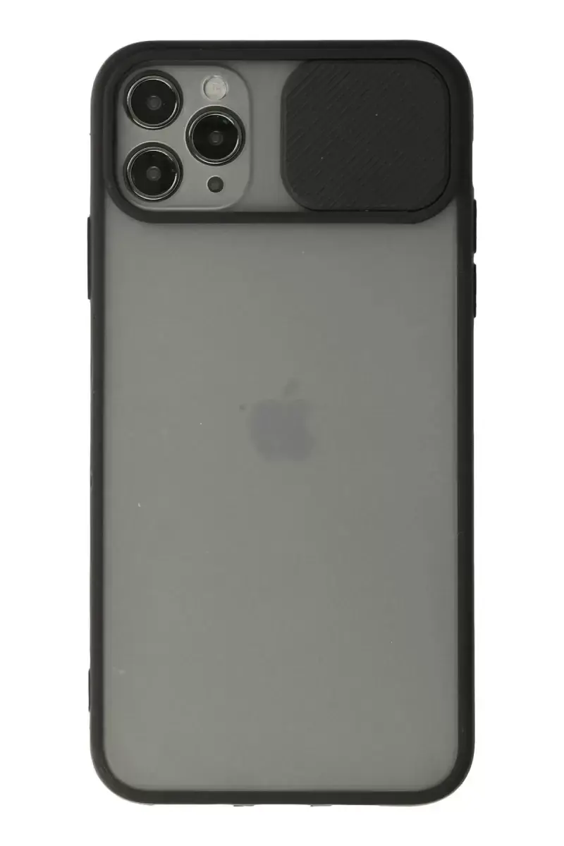 Newface Apple İphone 11 Pro Kılıf Palm Buzlu Kamera Sürgülü Silikon - Siyah