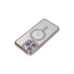 İphone 14 Pro Kılıf Joke Simli Magneticsafe Kılıf - Pembe