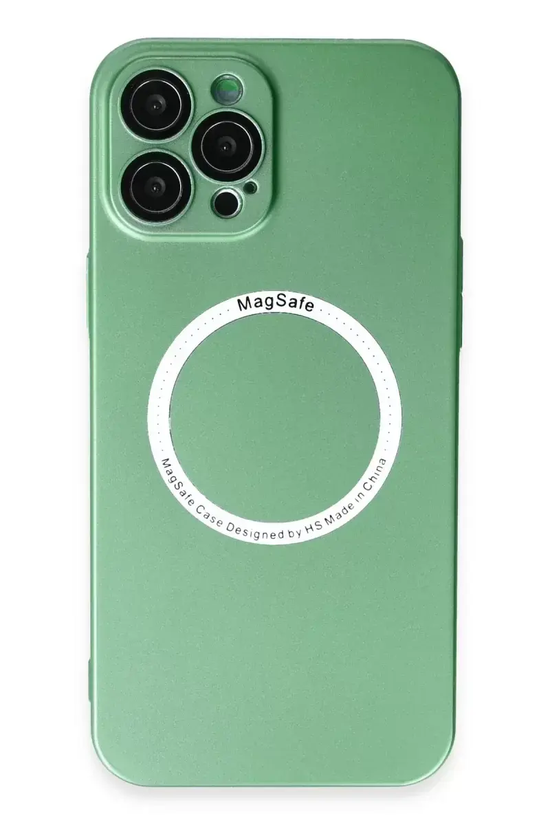 Newface İphone 12 Pro Kılıf Jack Magneticsafe Lens Silikon - Yeşil
