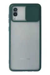 Newface Samsung Galaxy A02 Kılıf Palm Buzlu Kamera Sürgülü Silikon - Yeşil