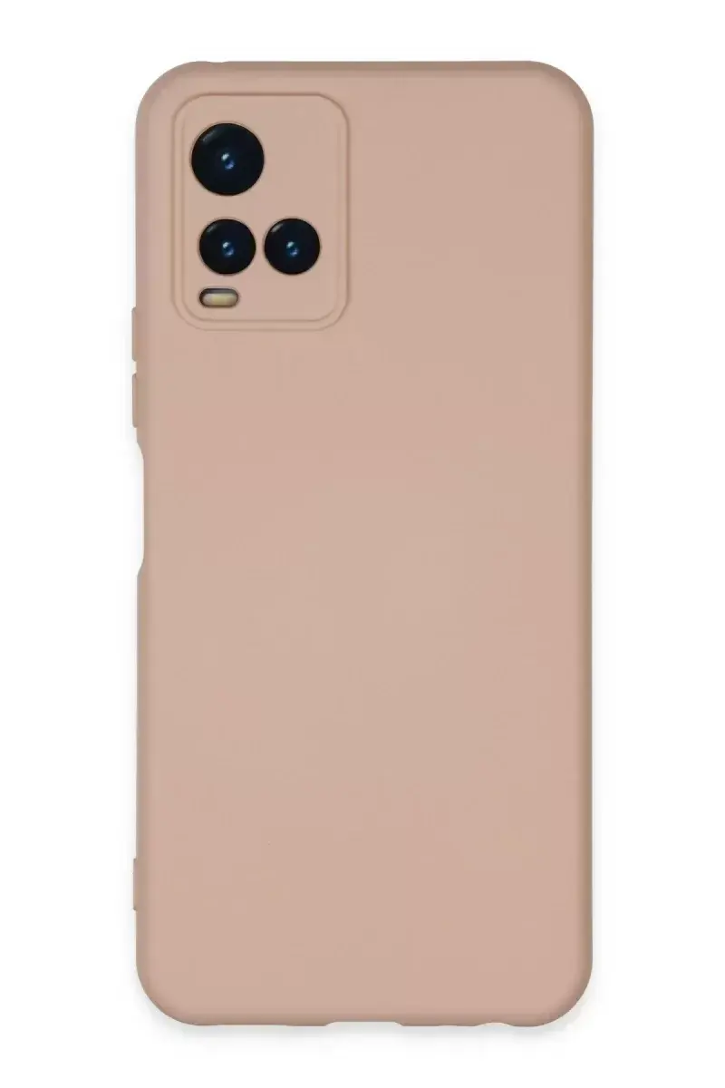 Newface Vivo Y21s Kılıf Nano İçi Kadife Silikon - Pudra