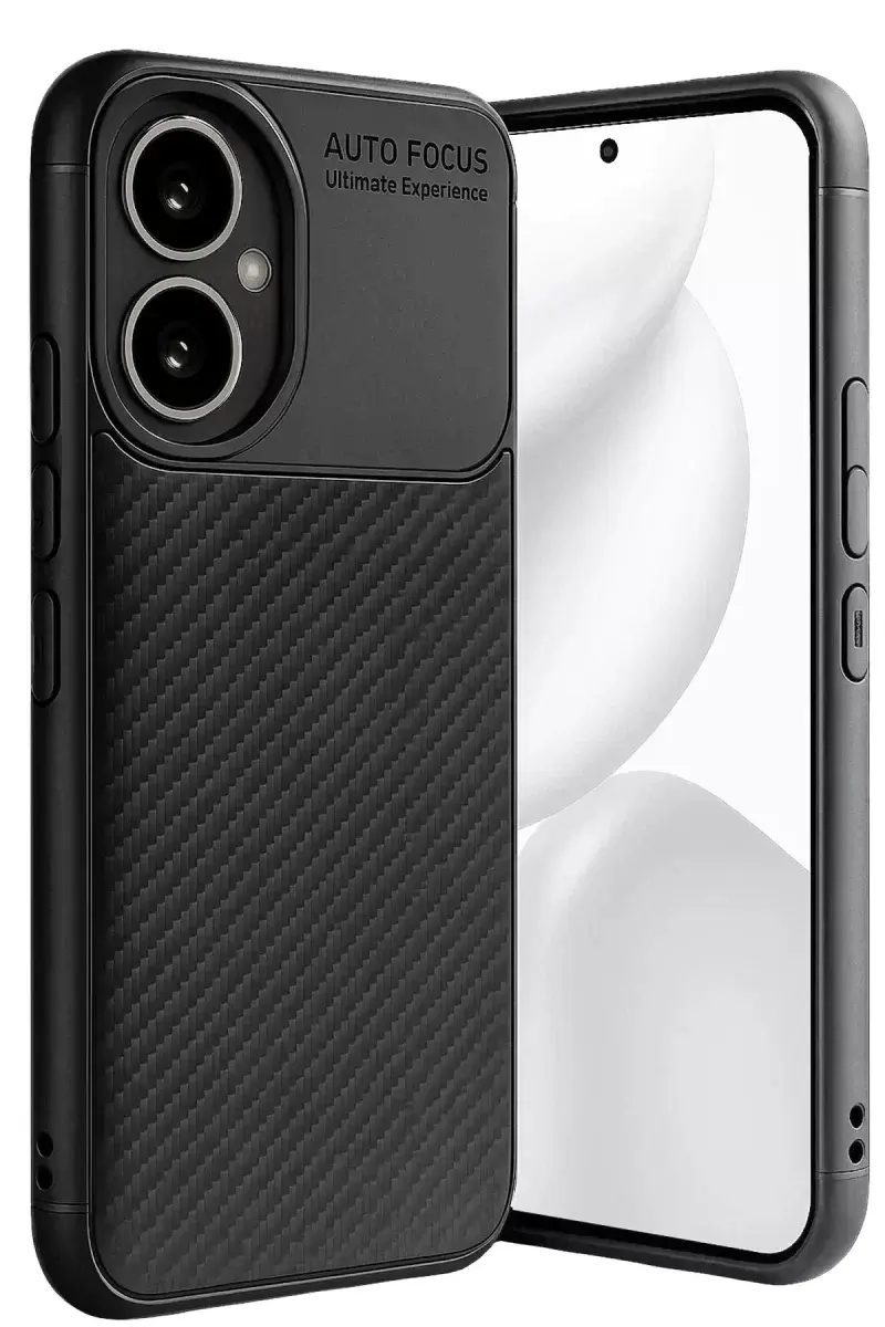 Newface Honor 400 Kılıf Auto Focus Karbon Kapak - Siyah