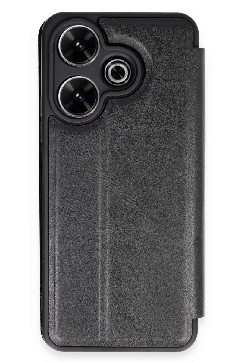 Newface Xiaomi Redmi 13 4g Kılıf Flip Cover - Siyah