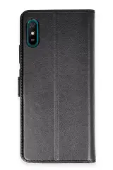 Newface Xiaomi Redmi 9a Kılıf Trend S Plus Kapaklı Kılıf - Siyah