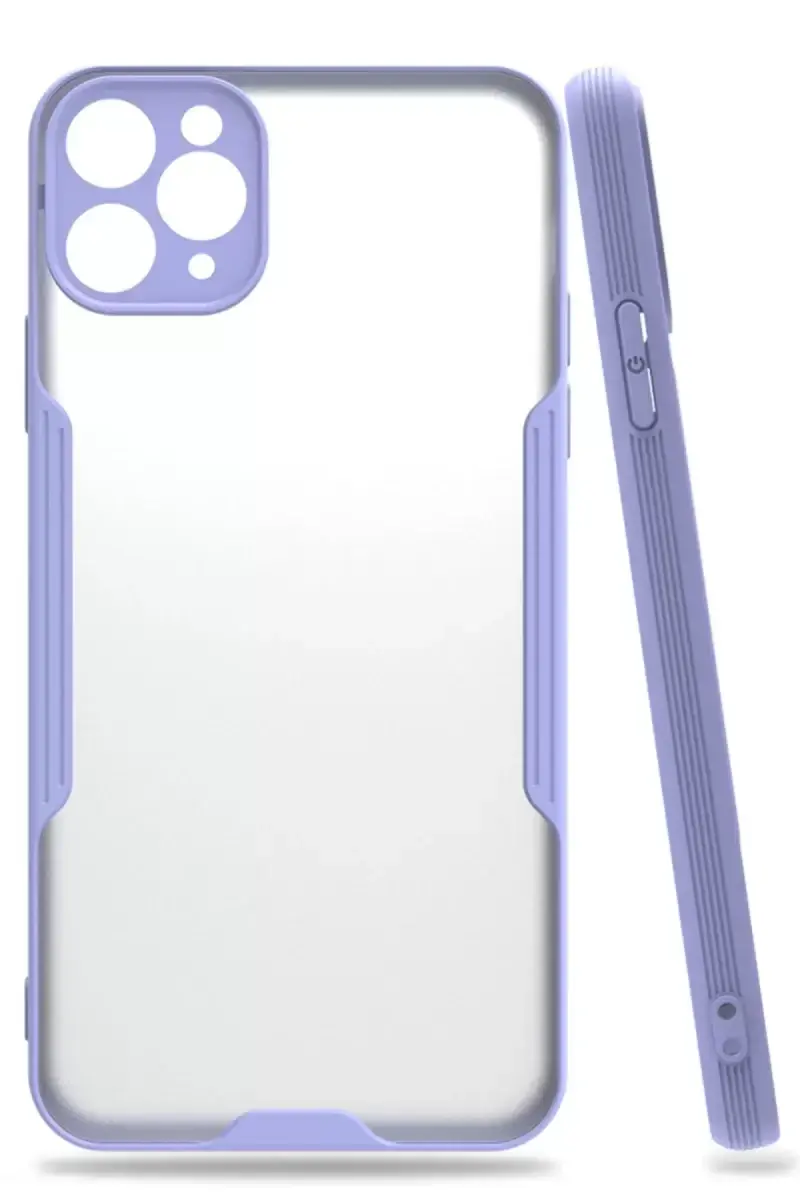 Newface Apple İphone 11 Pro Max Kılıf Platin Silikon - Lila