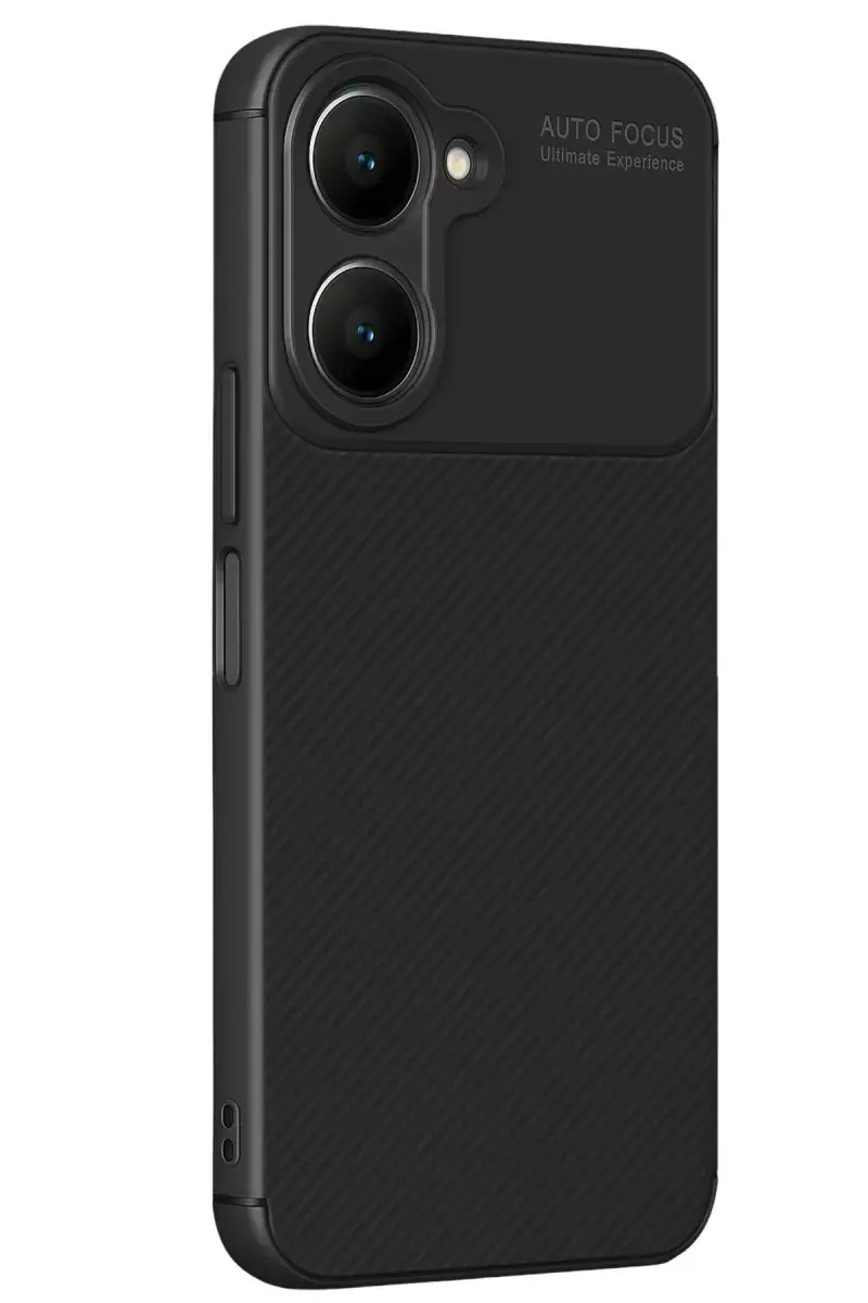 Newface Vivo Y18 Kılıf Auto Focus Karbon Kapak - Siyah