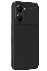 Newface Vivo Y18 Kılıf Auto Focus Karbon Kapak - Siyah