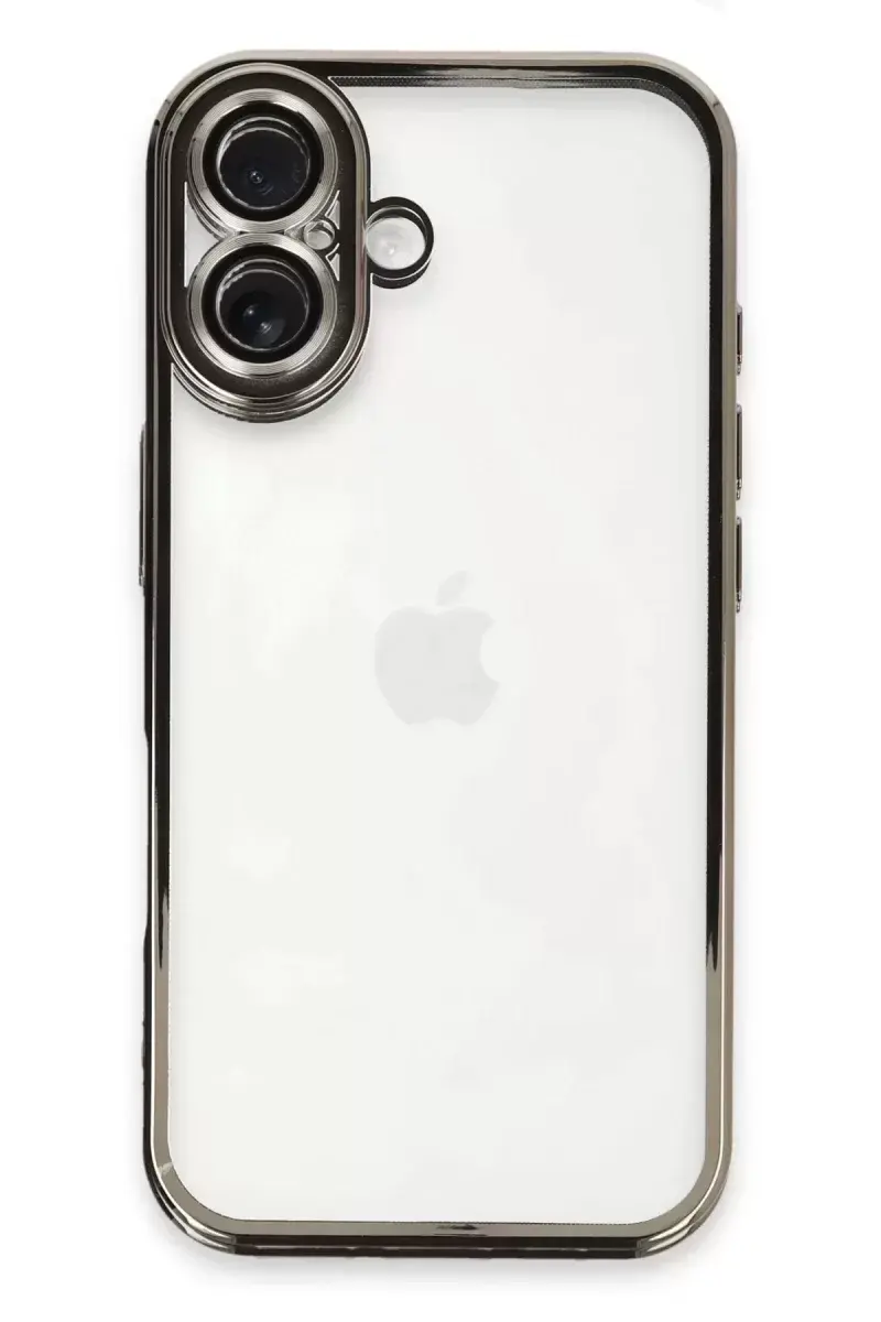 Newface İphone 16 Kılıf Razer Lensli Silikon - Titanyum Gri