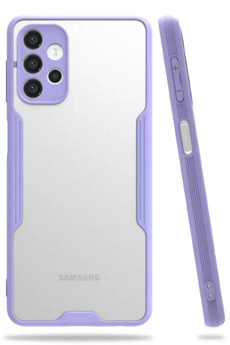 Newface Samsung Galaxy A72 Kılıf Platin Silikon - Lila