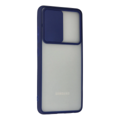 Samsung Galaxy A72 Kılıf Palm Buzlu Kamera Sürgülü Silikon - Lacivert