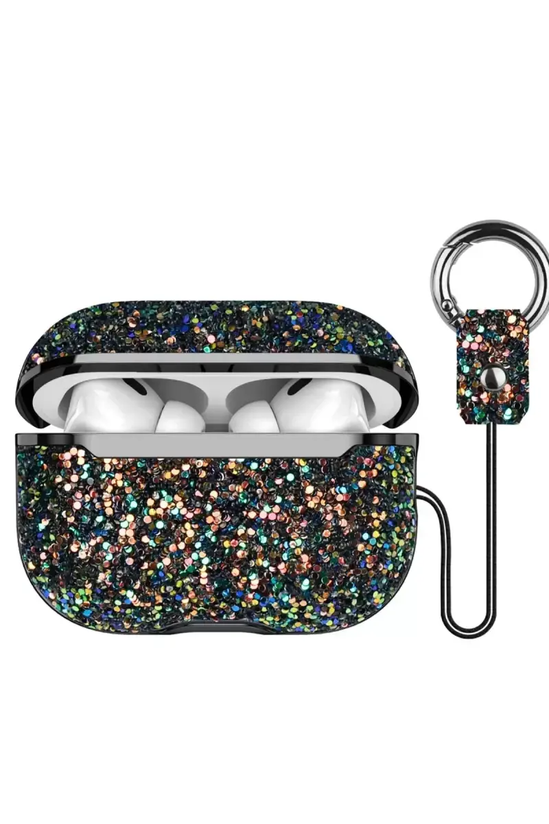 Onegif Apple Airpods 2 (2.nesil) Bright Simli Airpods Kapak - Siyah