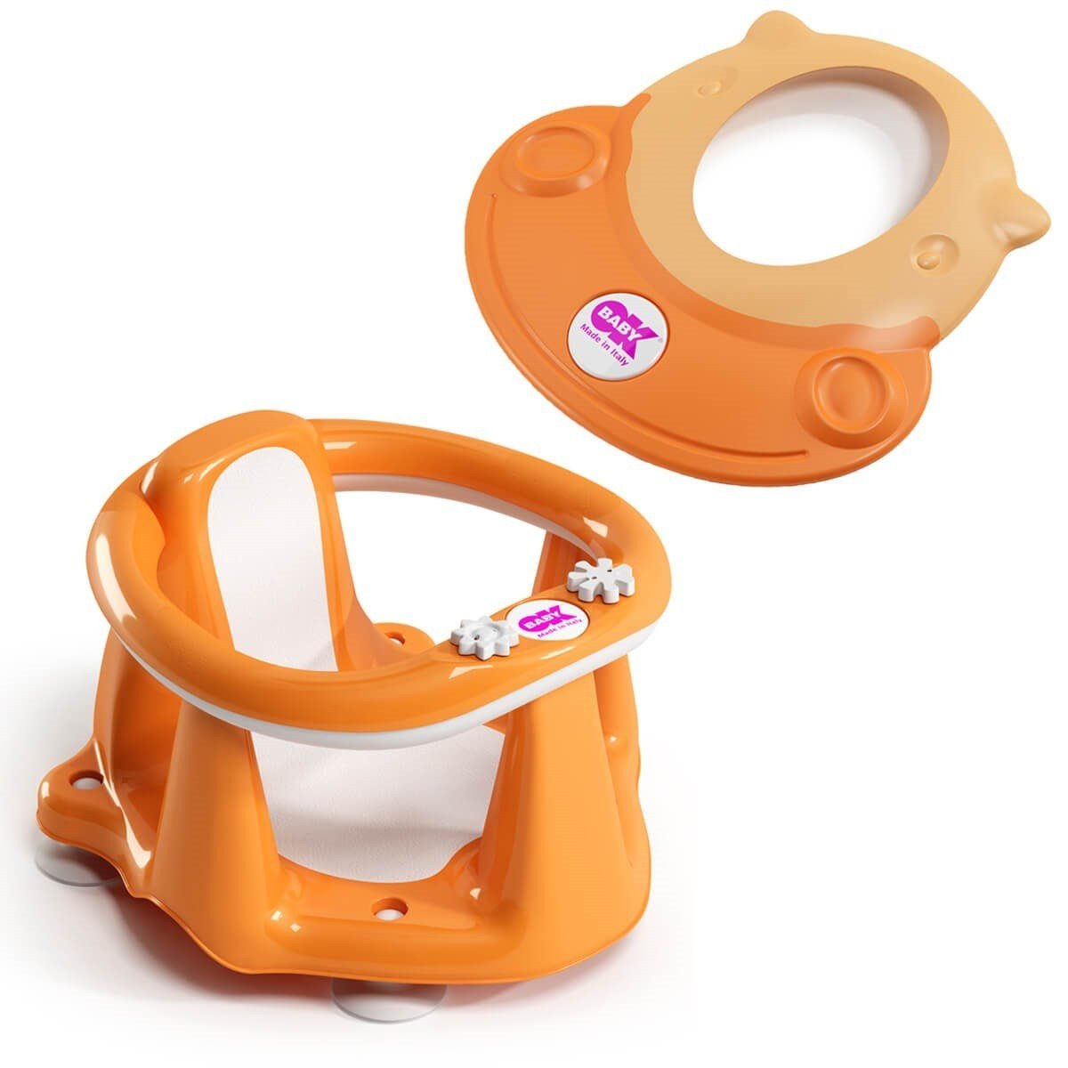 OkBaby Flipper Evol Banyo Oturağı & Hippo Banyo Siperliği / Turuncu