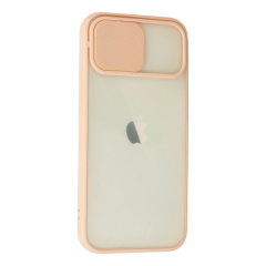 İphone 12 Kılıf Palm Buzlu Kamera Sürgülü Silikon - Pembe