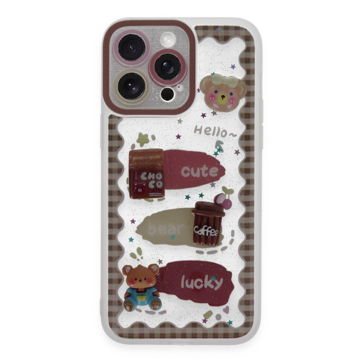 İphone 14 Pro Max Kılıf Sweet Desenli Silikon Kapak - Şeffaf