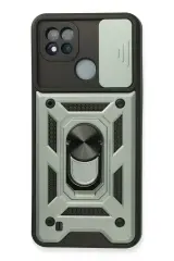 Newface Realme C11 2021 Kılıf Pars Lens Yüzüklü Silikon - Yeşil