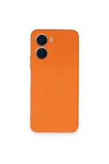 Newface Vivo Y16 Kılıf Nano İçi Kadife Silikon - Turuncu